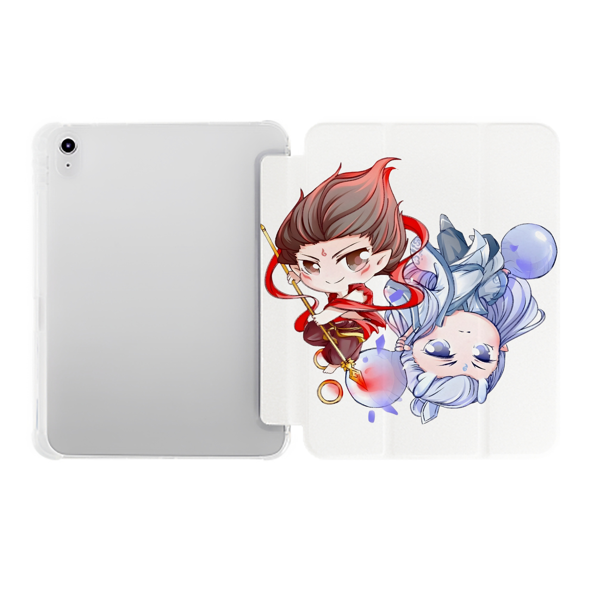 （画像用） Ne Zha 2 ナタ 魔童の大暴れ IPad ケース ペン収納付き 三つ折りスタンド PUレザー×シリコン 対応機種9.5/10.5/10.9インチ